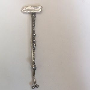 Silver Pearl Stick Brooch/Pins (Not Stamped)
